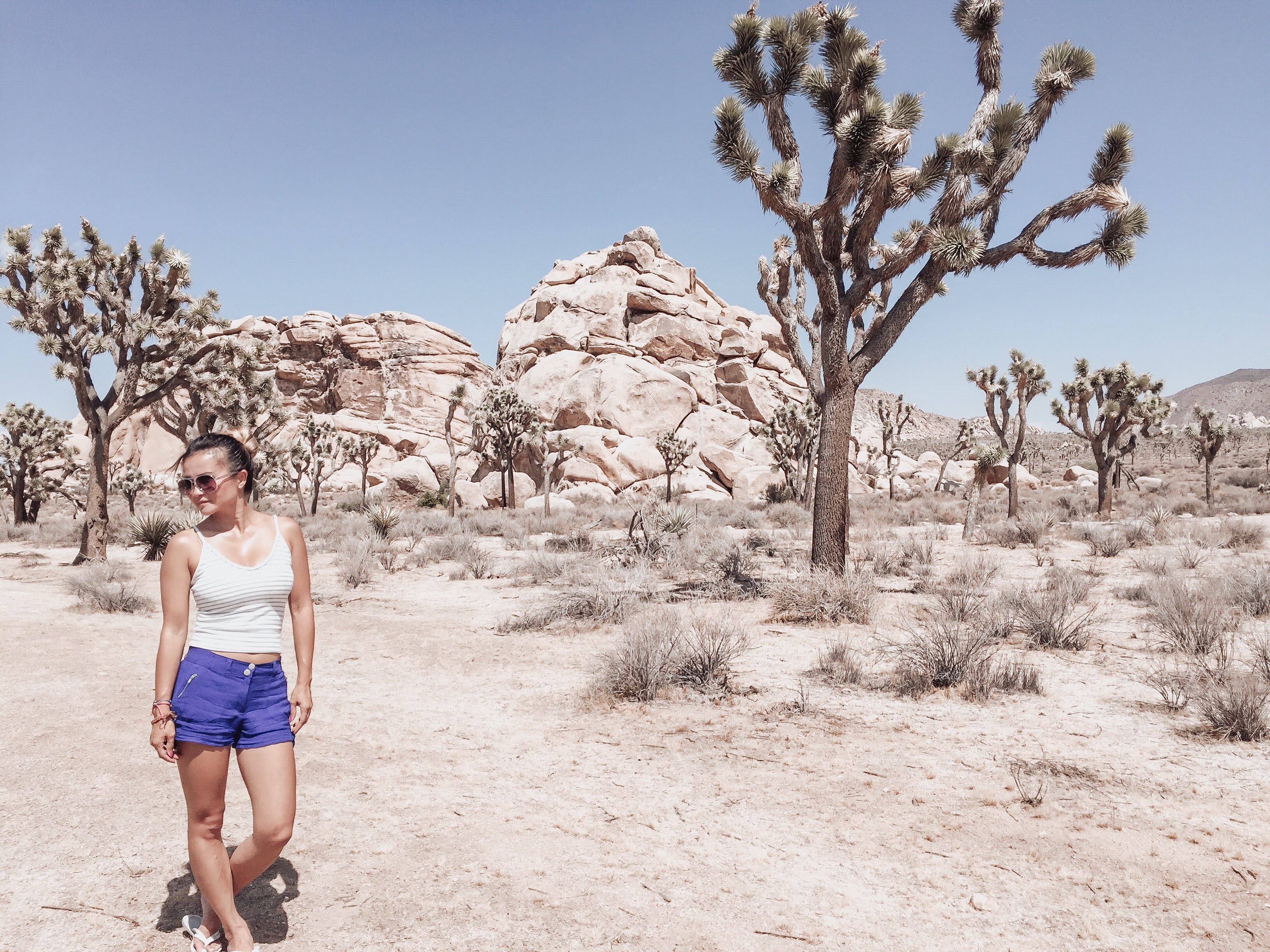 women in Joshua tree desert